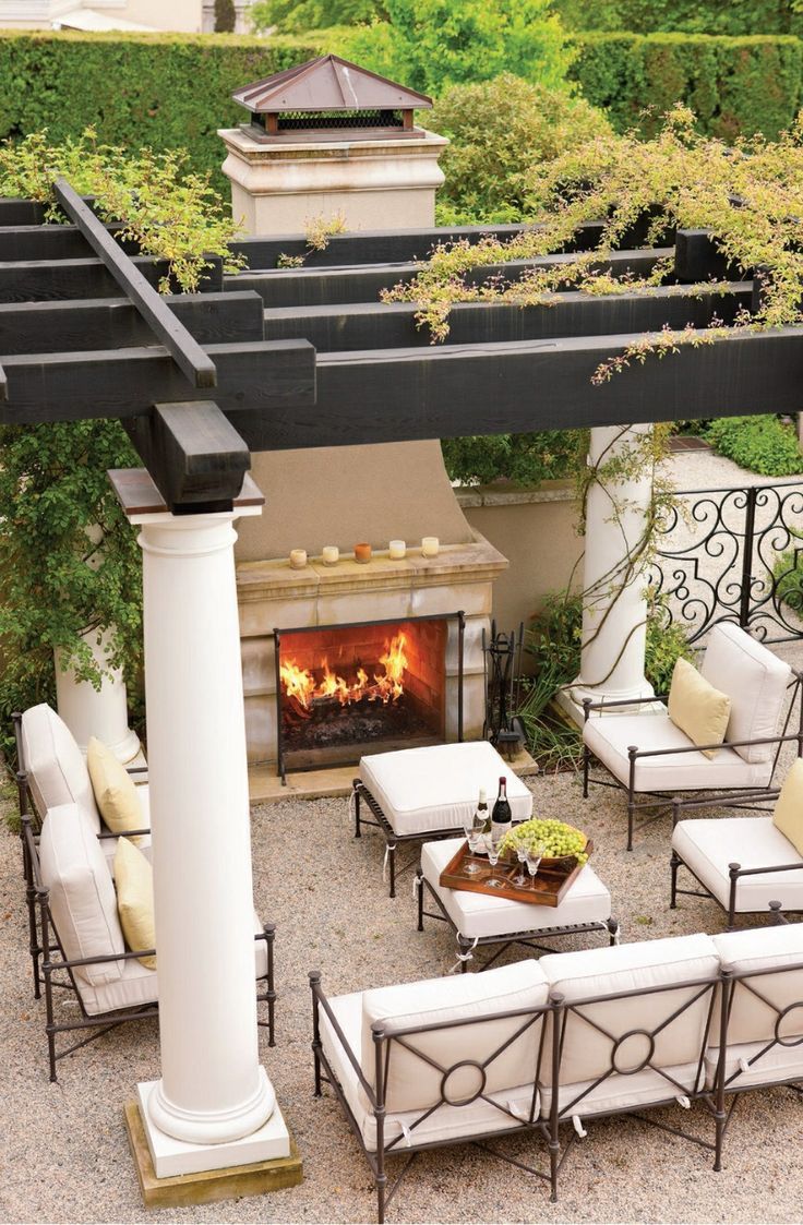 stunning luxury exterior fireplaces11