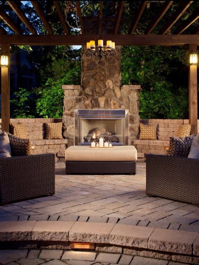stunning luxury exterior fireplaces3