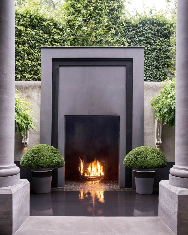 stunning luxury exterior fireplaces8